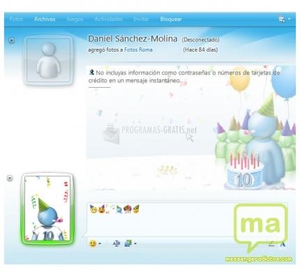 Pantallazo MSN Especial 10º aniversario