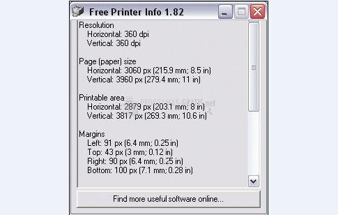 Pantallazo Free Printer Info