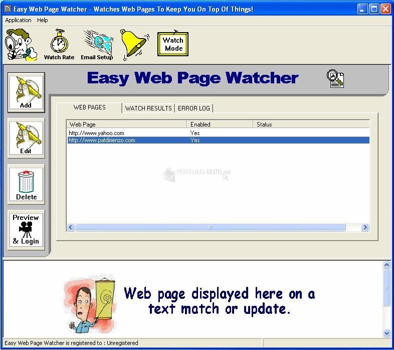 Pantallazo Easy Web Page Watcher