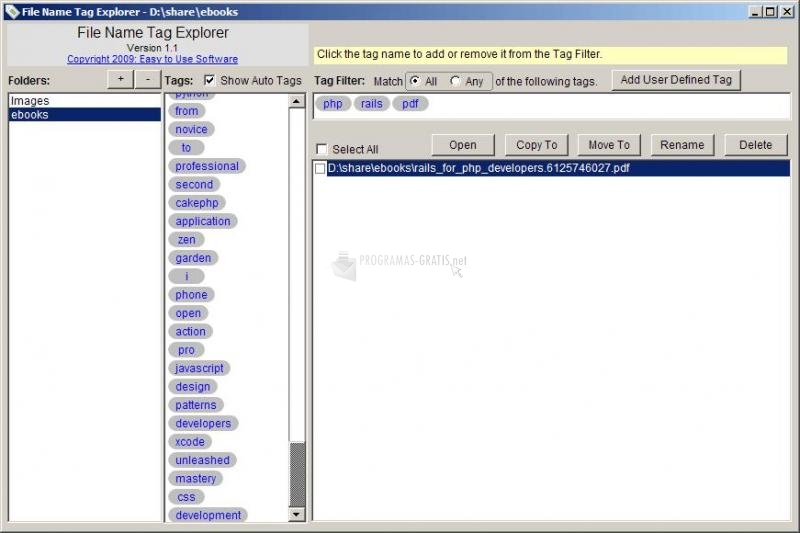 Pantallazo File Name Tag Explorer