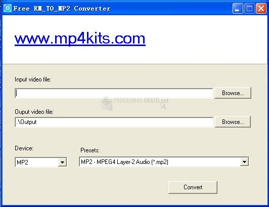 Pantallazo Free RM to MP2 Converter