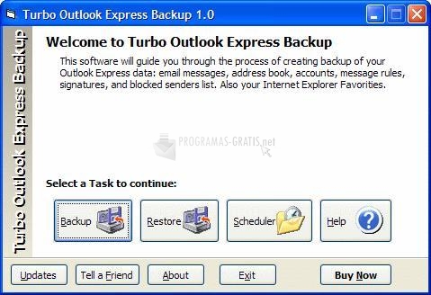 Pantallazo Turbo Outlook Express Backup