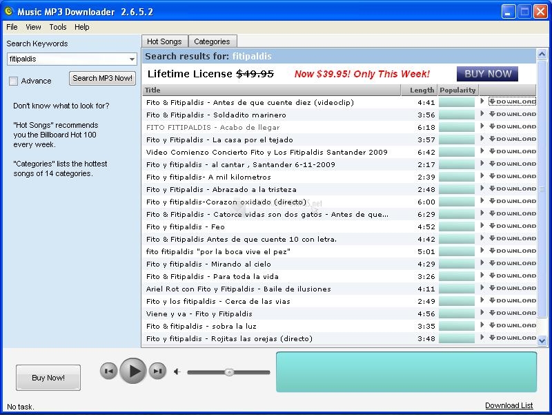 Pantallazo Music MP3 Downloader