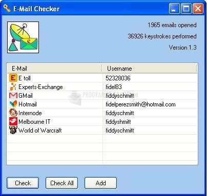 Pantallazo E-Mail Checker
