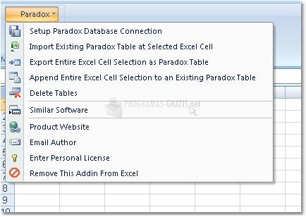 Pantallazo Excel Paradox Import, Export & Convert