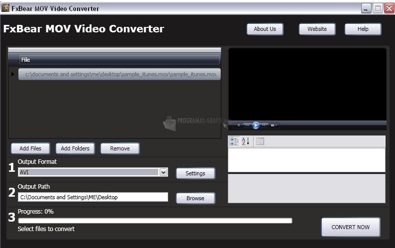 Pantallazo FXBear MOV Video Converter