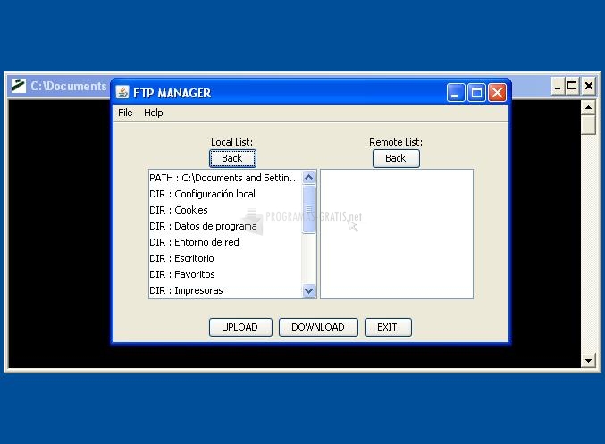 Pantallazo FTP Manager