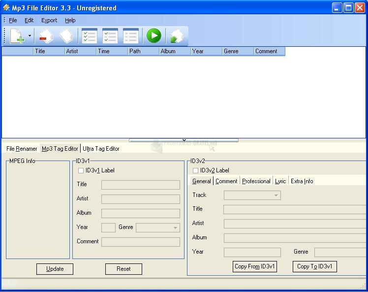 Pantallazo BistoneSoft Mp3 File Editor