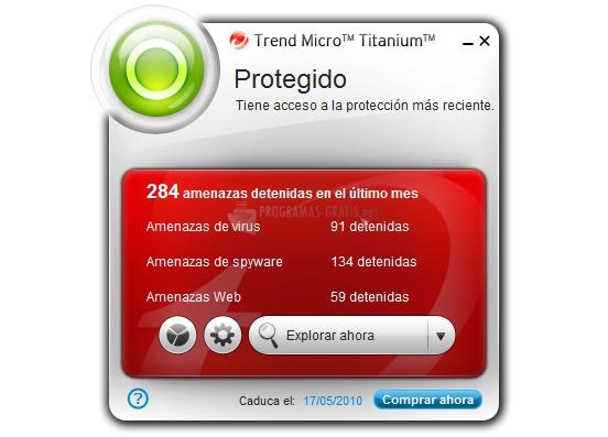 Pantallazo Trend Micro Titanium Security for Netbooks