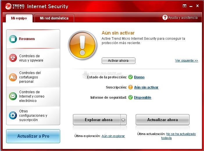 Pantallazo Trend Micro Internet Security