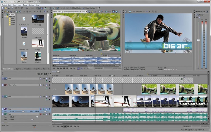 Pantallazo Sony Vegas Movie Studio HD Platinum