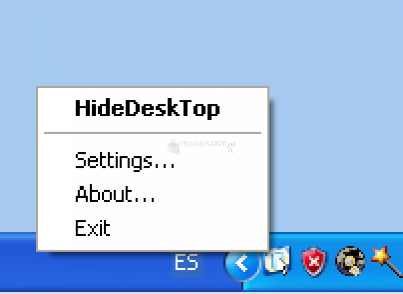 Pantallazo Hide Desktop