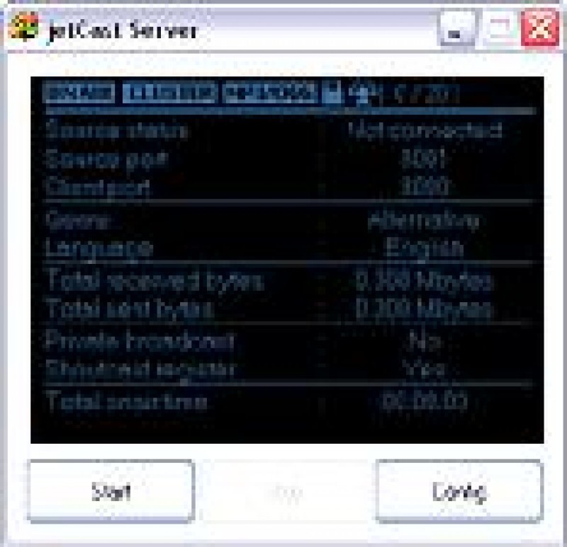 Pantallazo JetCast Server