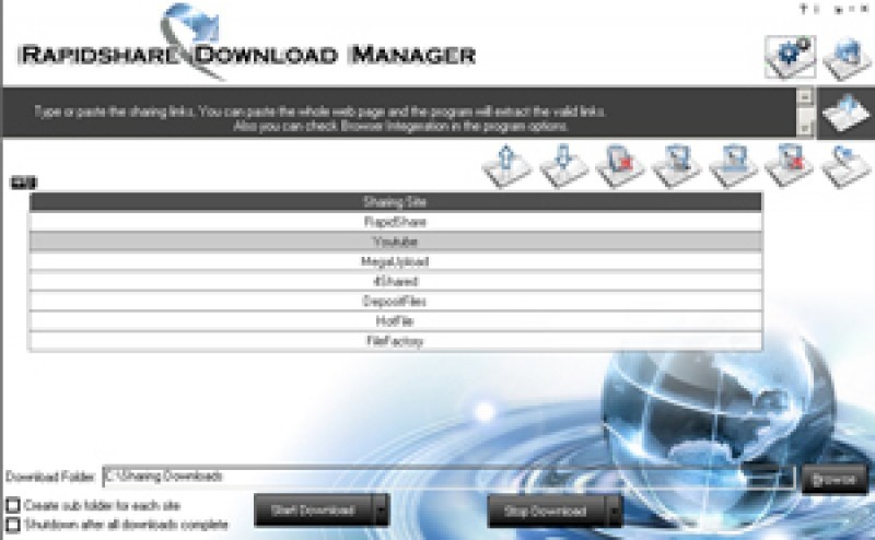 Pantallazo RapidShare Download Manager