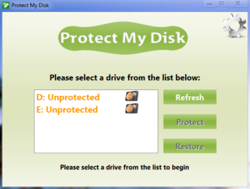 Pantallazo Protect My Disk