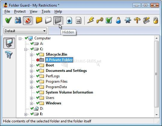 Pantallazo Folder Guard 32bit Edition