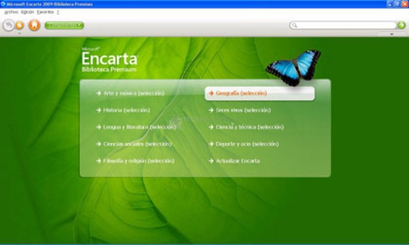 Pantallazo Microsoft Encarta