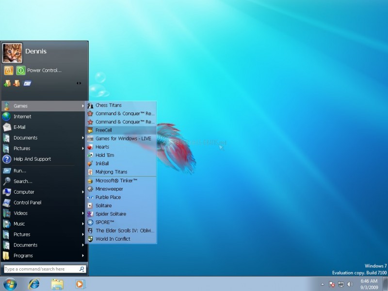 Pantallazo Windows 7 Classic Start Menu