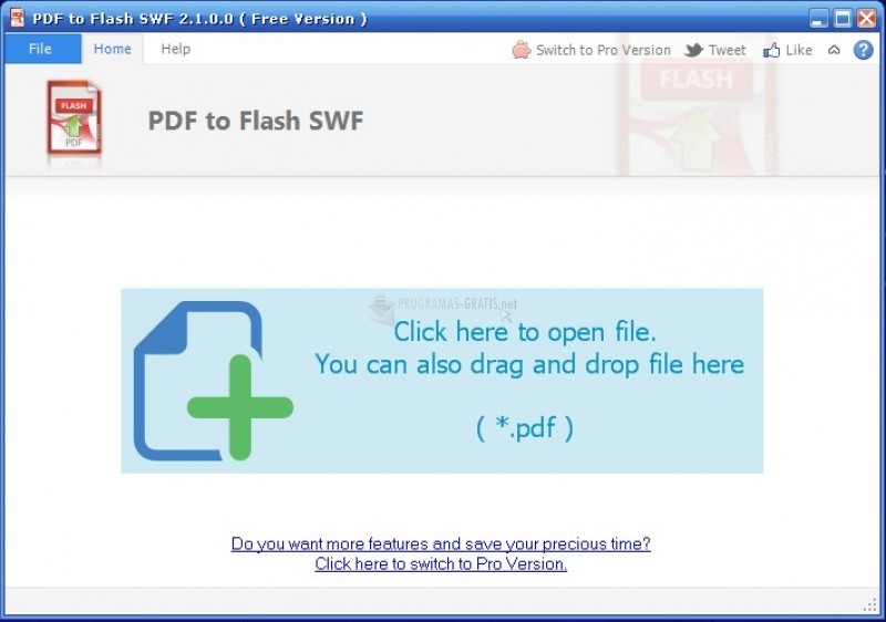 Pantallazo PDF to Flash SWF
