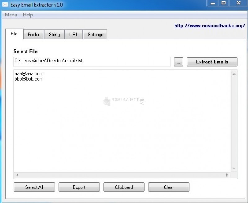 Pantallazo Easy Email Extractor