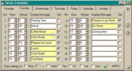 Pantallazo Week Scheduler