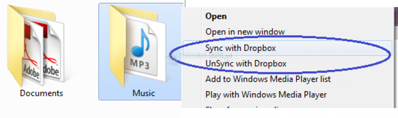 Pantallazo Dropbox Folder Sync