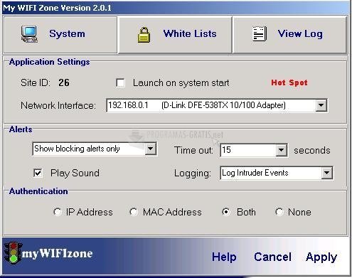 Pantallazo MyWIFIzone Internet Access Blocker