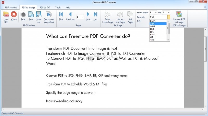 Pantallazo Freemore PDF Converter