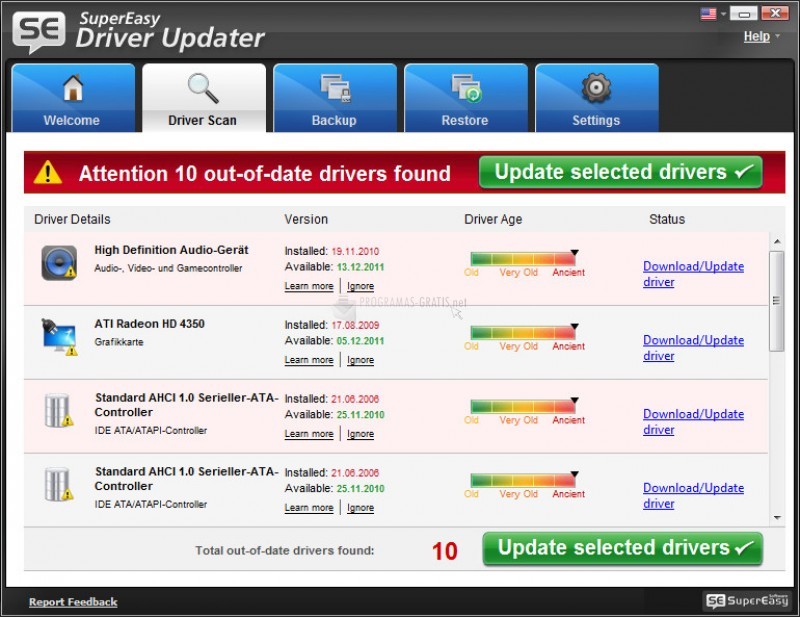 Pantallazo SuperEasy Driver Updater