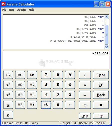 Pantallazo Karen´s Calculator