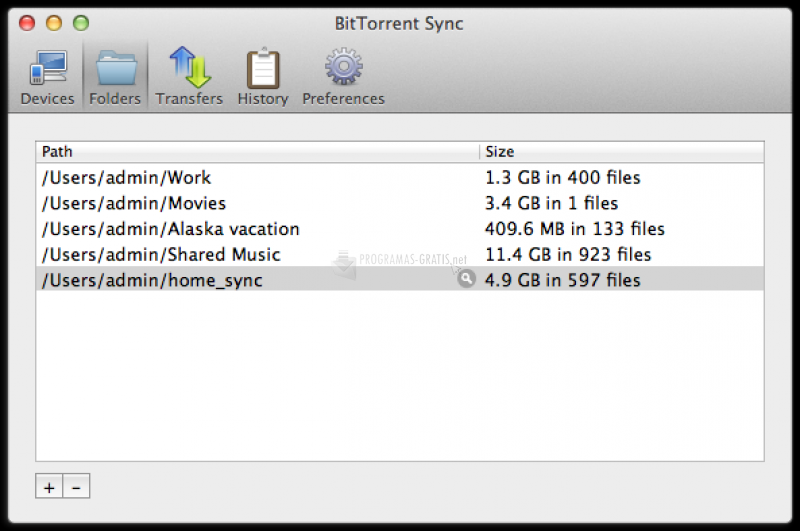 Pantallazo BitTorrent Sync