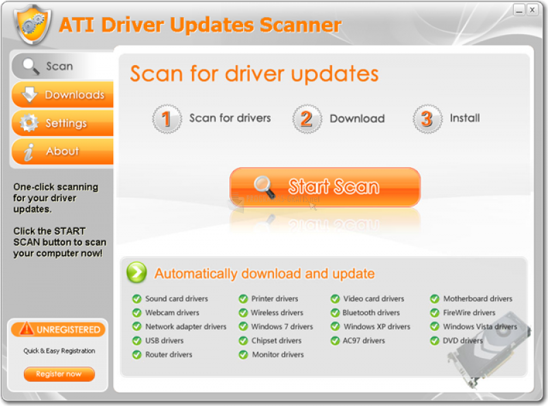 Pantallazo ATI Driver Updates Scanner