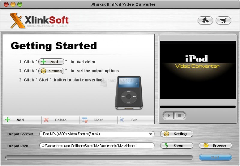 Pantallazo Xlinksoft iPod Video Converter