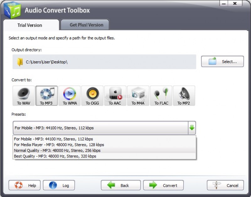 Pantallazo Audio Convert Toolbox
