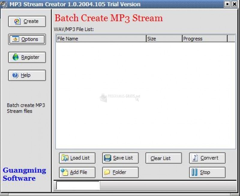 Pantallazo MP3 Stream Creator