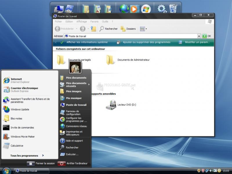 captura de pantalla de windows vista