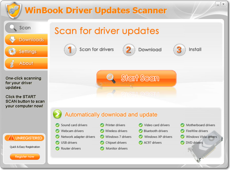 Pantallazo WinBook Driver Updates Scanner