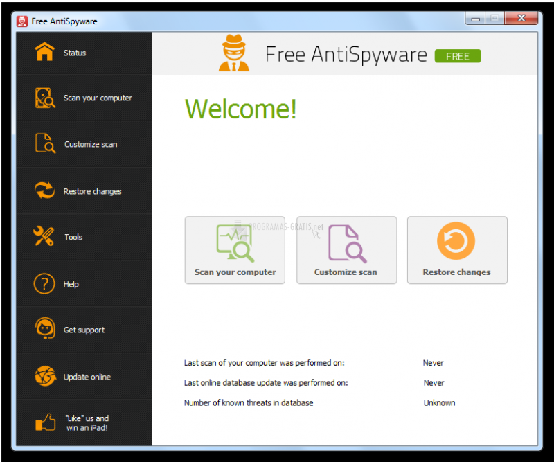 Pantallazo Free AntiSpyware