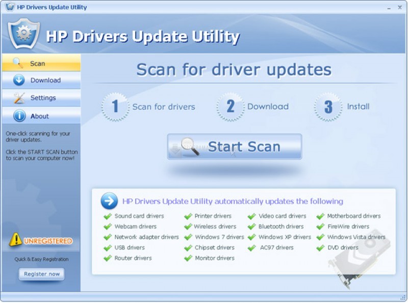 Pantallazo HP Drivers Update Utility