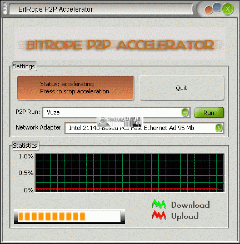 Pantallazo BitRope P2P Accelerator