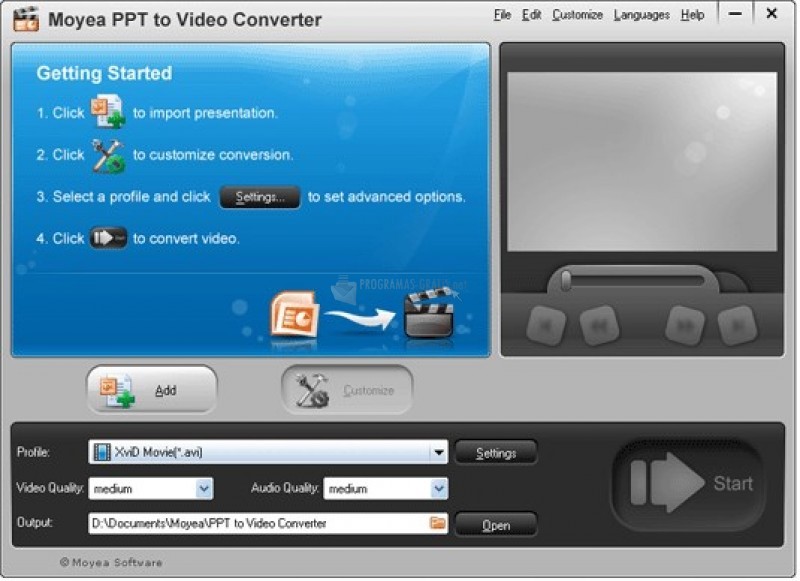 Pantallazo Moyea PPT to Video Converter