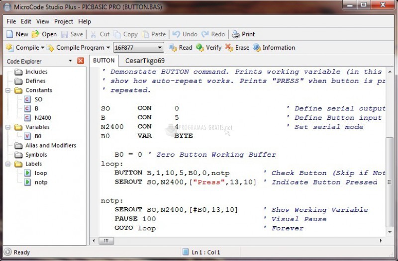 programa del compilador picbasic