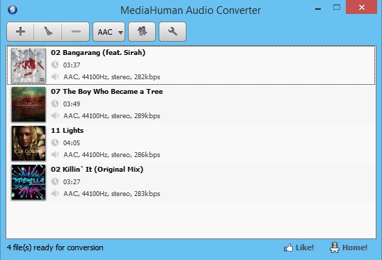 Pantallazo MediaHuman Audio Converter