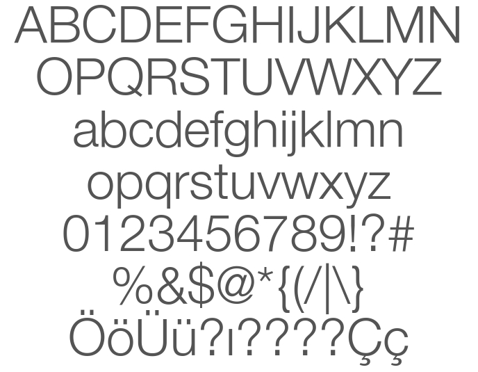 Pantallazo Helvetica Neue Font