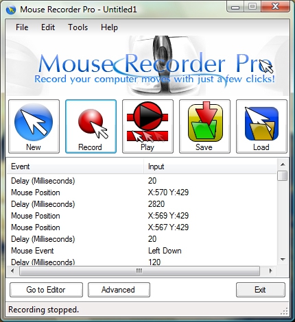 Pantallazo Mouse Recorder Pro