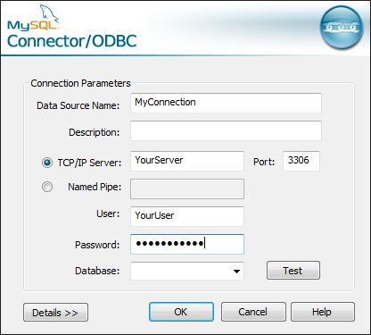 Pantallazo MySQL Connector ODBC