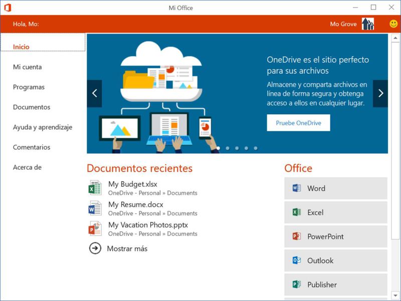 ⚙ Bajar Mi Office en español