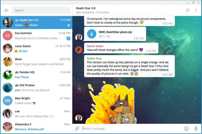 Pantallazo Telegram Desktop