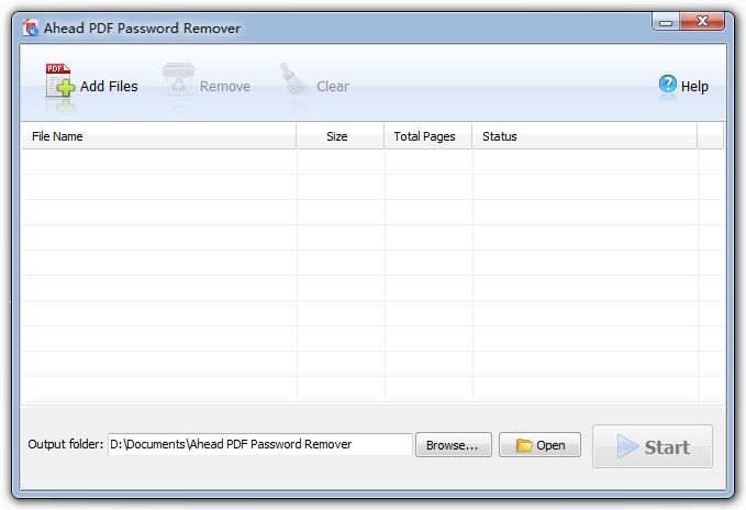 Pantallazo Ahead PDF Password Remover