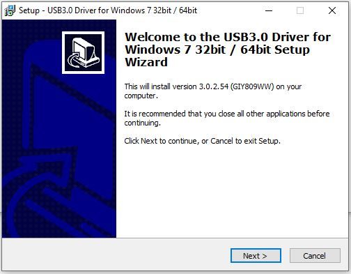 Pantallazo USB3.0 Driver